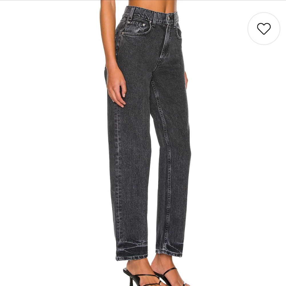 High-Rise Straight Leg Women's Jeans - Washed Black